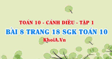 Bài 8 trang 18 SGK Toán 10 tập 1 Cánh Diều